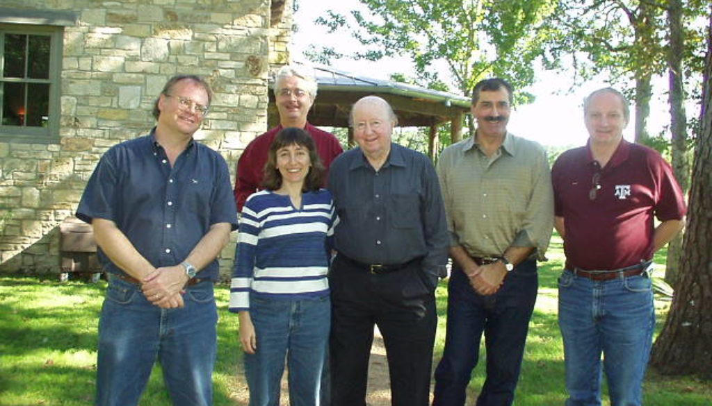 George Mitchell '40 (center) with members of the External Astronomy Advisory Committee