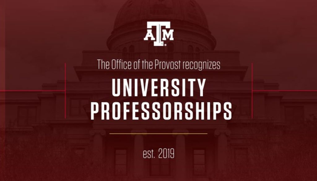 The Office of the Provost recognizes University Professorships in 2019.