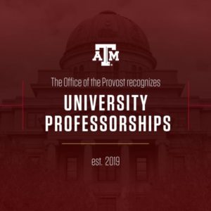 The Office of the Provost recognizes University Professorships in 2019.