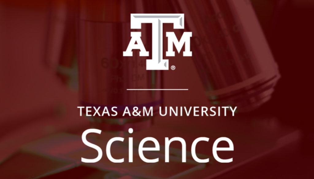 TAMU College of Science white logo over a maroon background.
