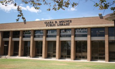 Front entrance of Clara B. Mounce Public Library