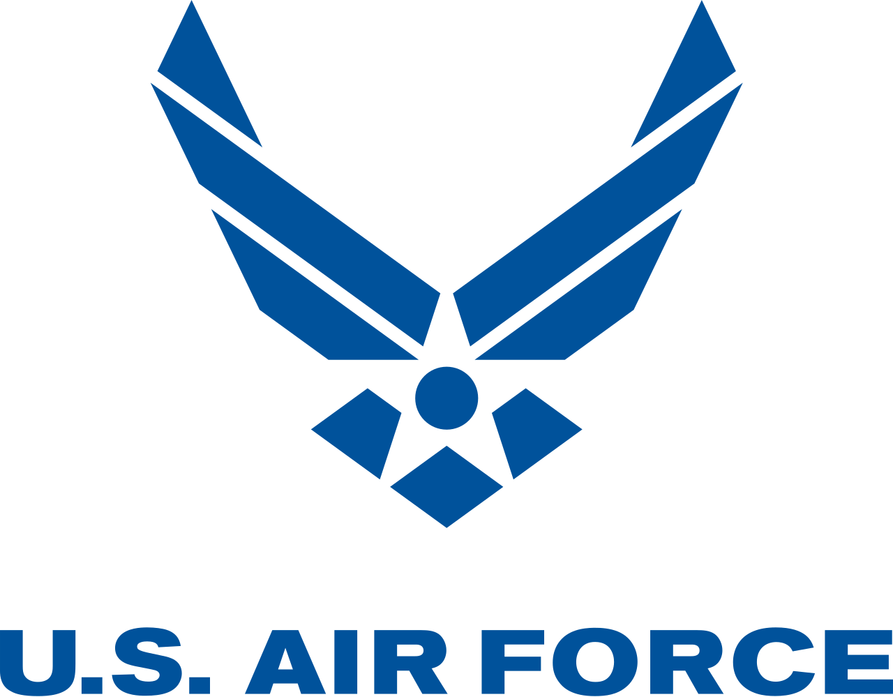 United States Air Force logo dark blue on a transparent background.