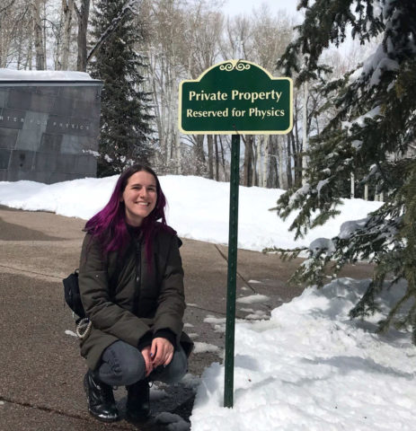 Evans Addy posing in front of Aspen Center for Physics