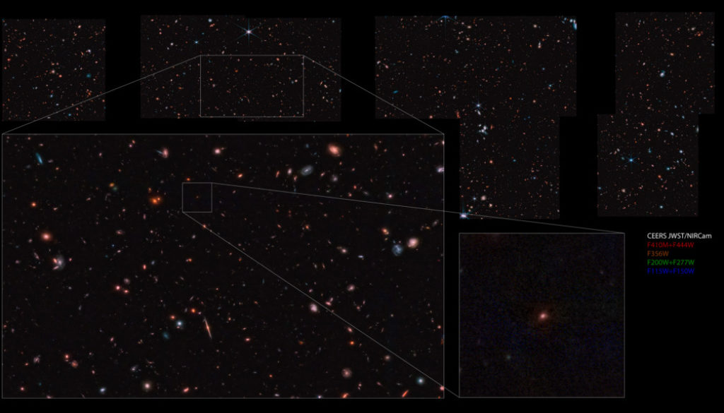 Scientists with the CEERS Collaboration have identified an early galaxy