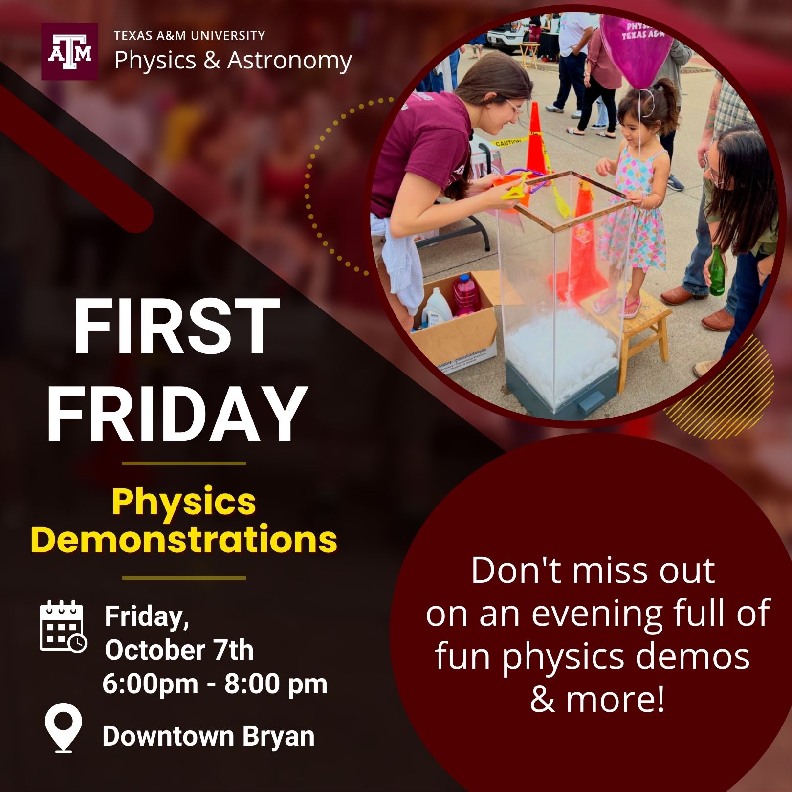 Physics Demonstrations At First Friday – TAMU Physics & Astronomy