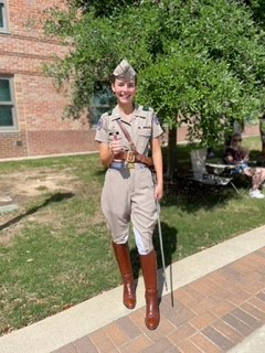 Courtesy Grace Vaughn '23 in her corp of cadet uniform 