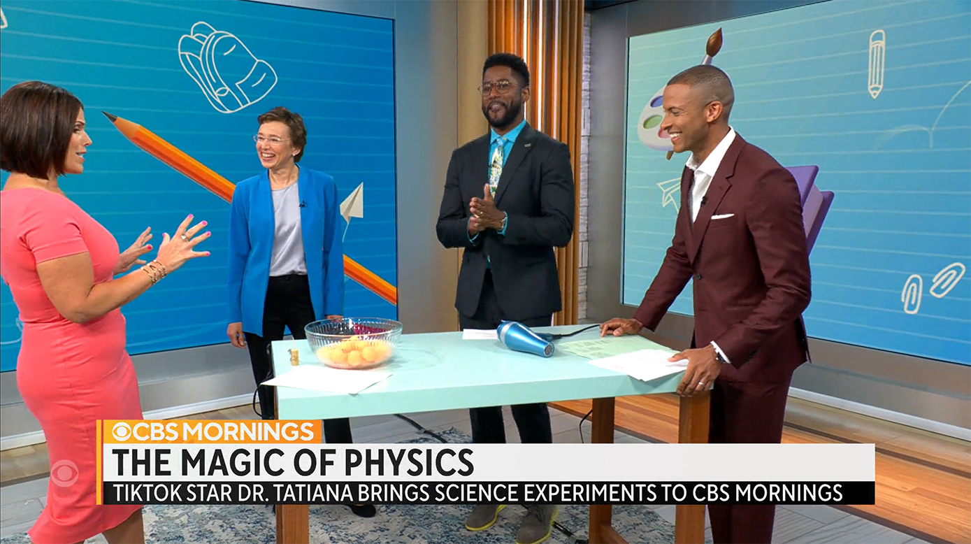 Dr Erukhimova appears with Nate Burleson and his co-hosts on CBS This Morning